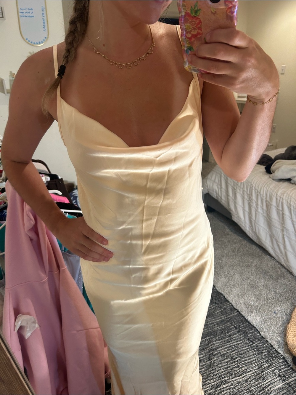 Cider Cream Satin Maxi Slip Dress